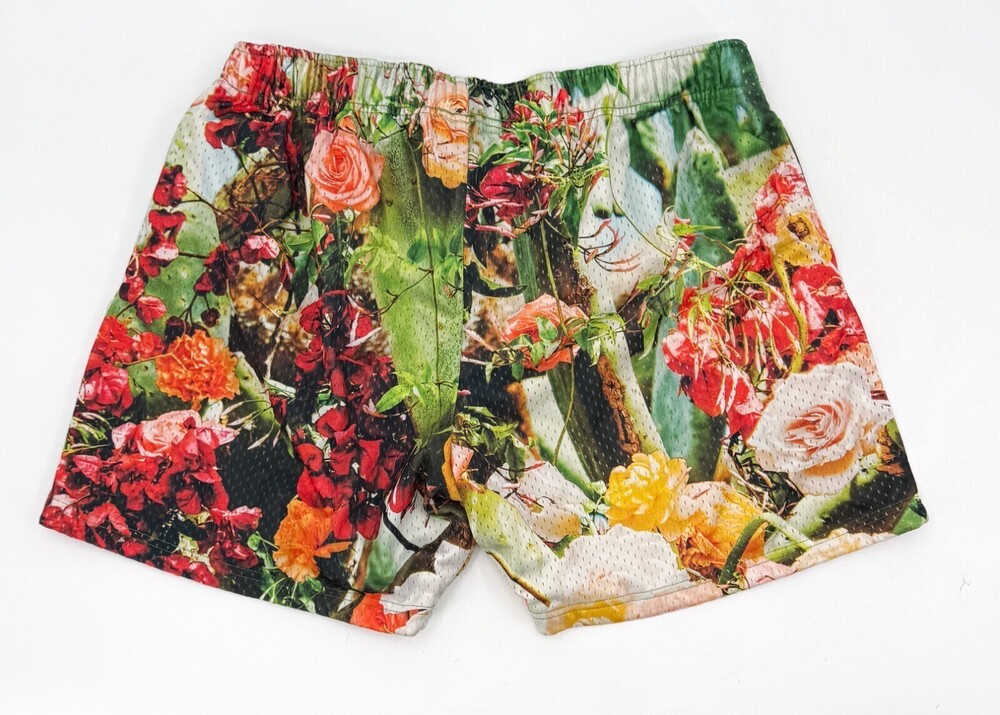 MNML Shorts Mens Large Floral Pull On Elastic Waist Swim trunks Lined